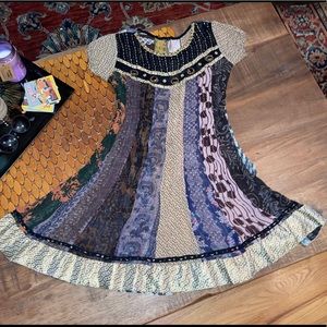 Lovely Vintage Sheer Multi-Pattern Dress